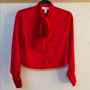 Nine West Satin Tie Knot Blouse